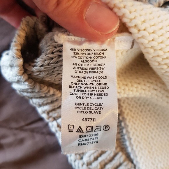 Ann Taylor Womens Sweater Knit Striped   XS Colorblock Short Sleeve Cable Chain - Picture 10 of 12